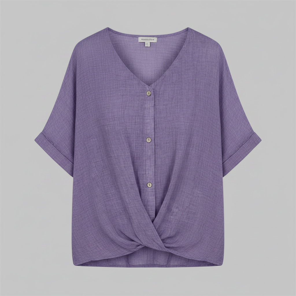 Elegant V-Neck Blouse | Women's Long Sleeve Fashion Top