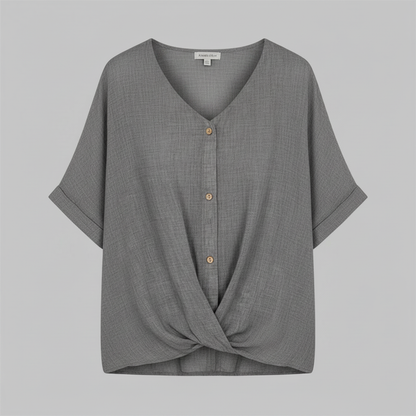 Elegant V-Neck Blouse | Women's Long Sleeve Fashion Top