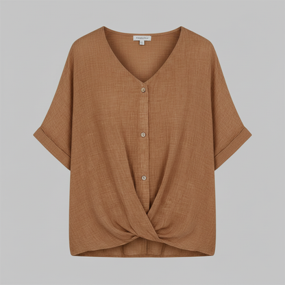 Elegant V-Neck Blouse | Women's Long Sleeve Fashion Top