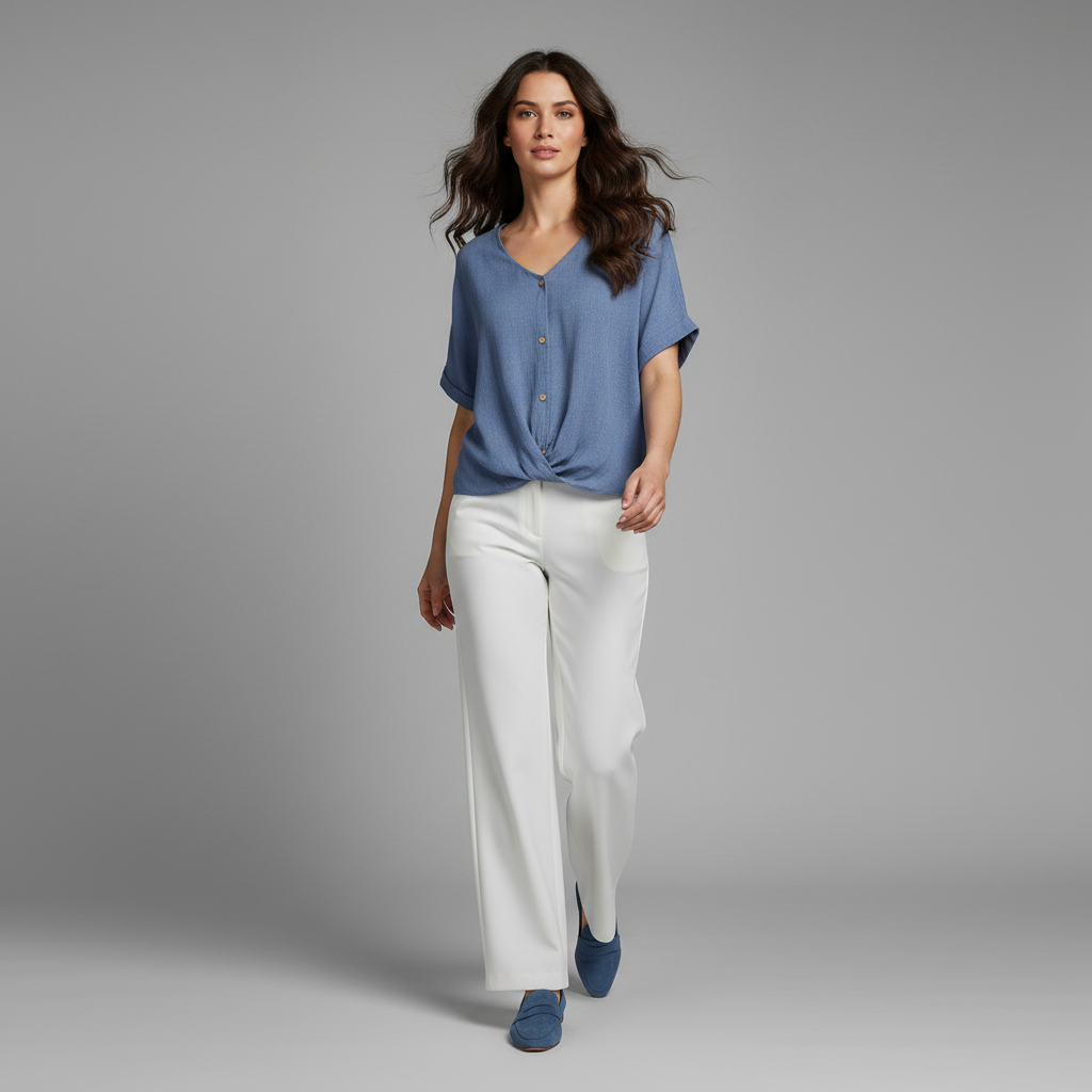 Elegant V-Neck Blouse | Women's Long Sleeve Fashion Top
