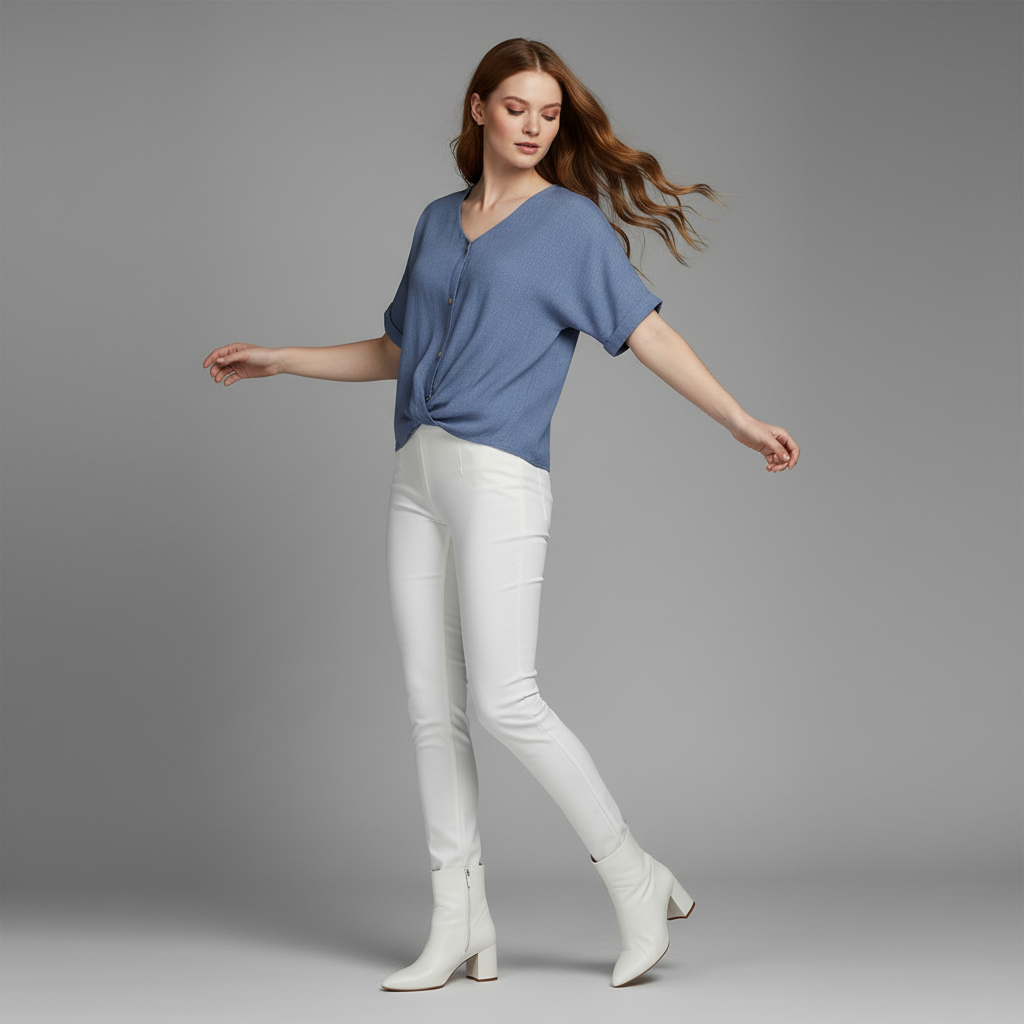 Elegant V-Neck Blouse | Women's Long Sleeve Fashion Top