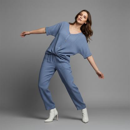 Elegant V-Neck Blouse | Women's Long Sleeve Fashion Top