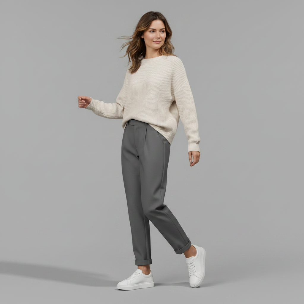 High Waist Women's Suit Trousers | Elegant Office Wear