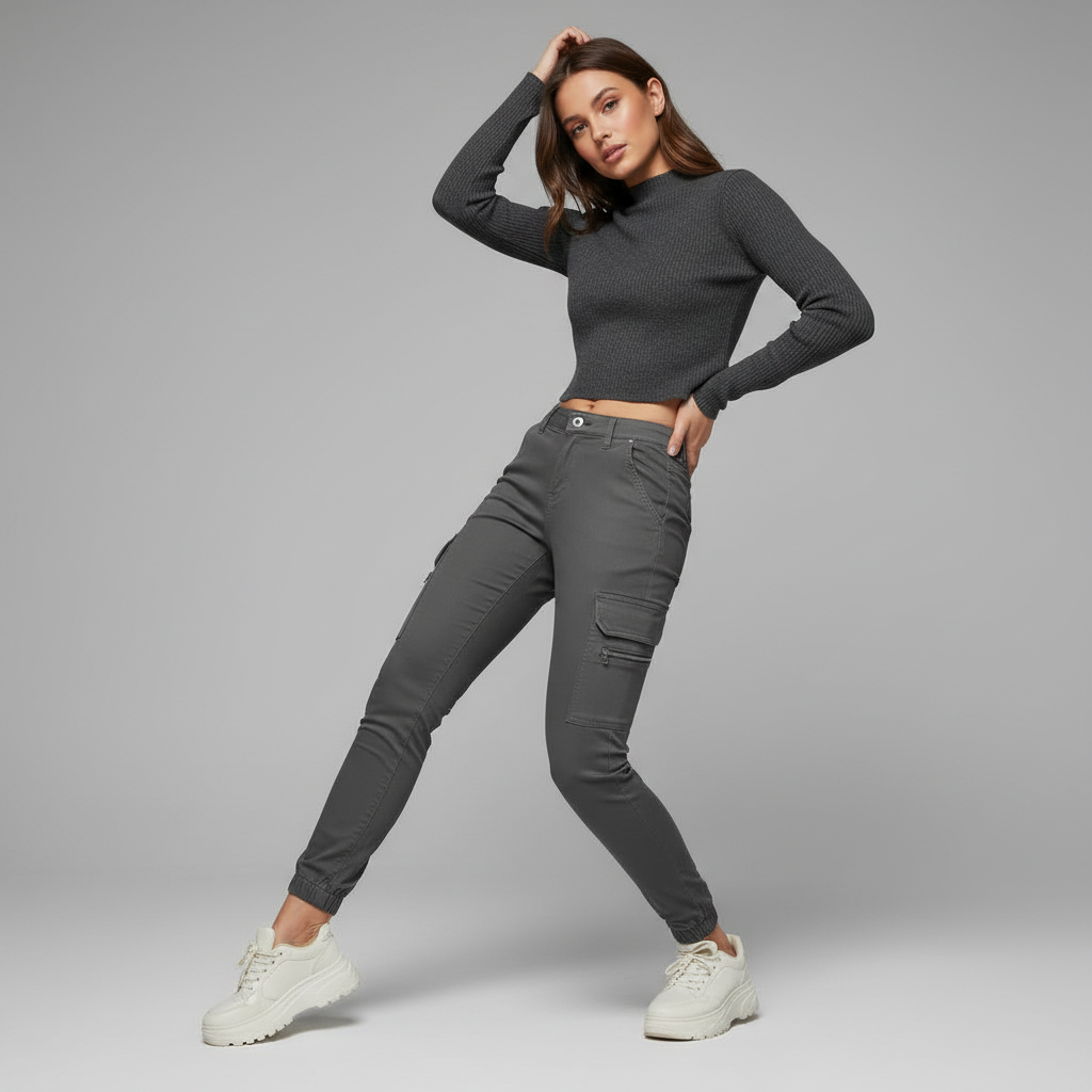 Modern Black Cargo Pants for Women | Urban Style Trousers