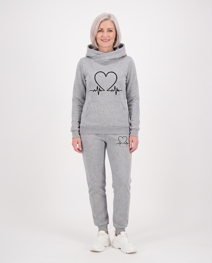 Heartbeat Comfortable Tracksuit in Grey – front view